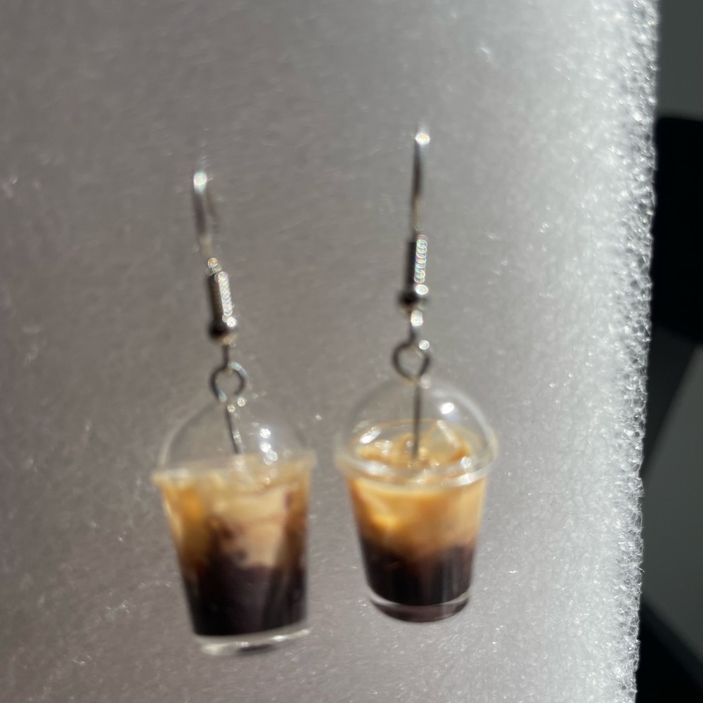 Iced coffee earrings